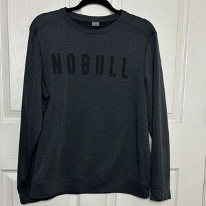 NO BULL Gray crew neck sweatshirt size Medium center logo casual lounge wear